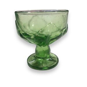 Vintage Tiffin Franciscan Green Sherbet Goblet Cabaret Leaf Pattern Mid Century